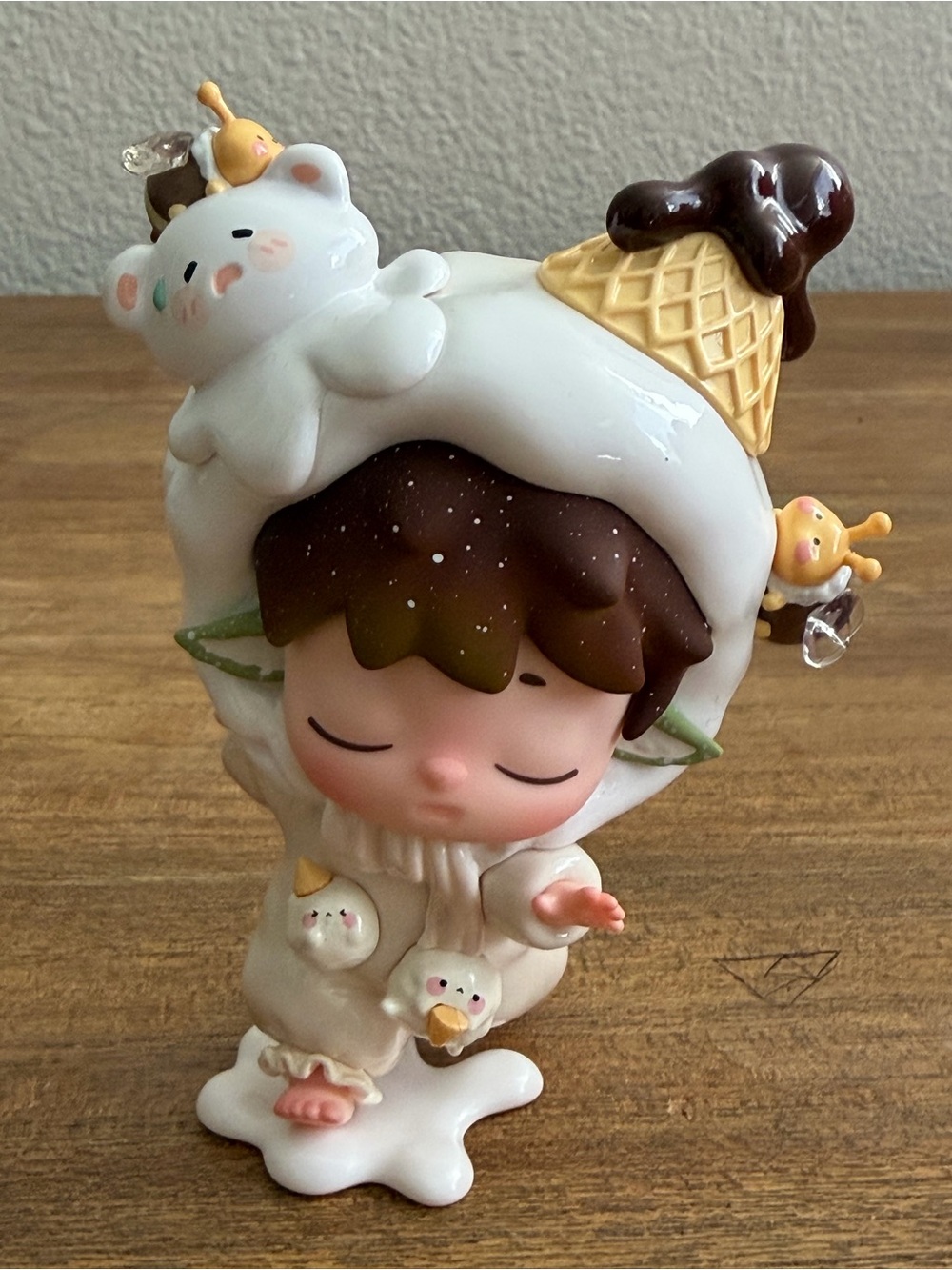 White and Pink Ceramic Figurine - Decorative Home Art